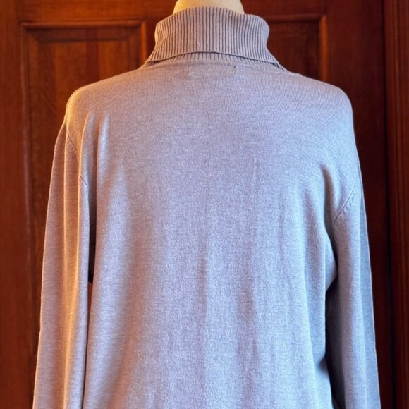 Joseph A Tan Turtleneck Top/Button Accent Sleeve, L, EUC - Picture 6 of 13